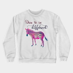 Dare to be Different - Pink &amp; Blue on white Crewneck Sweatshirt